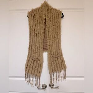 Sisters rabbit fur fringe knit vest size S